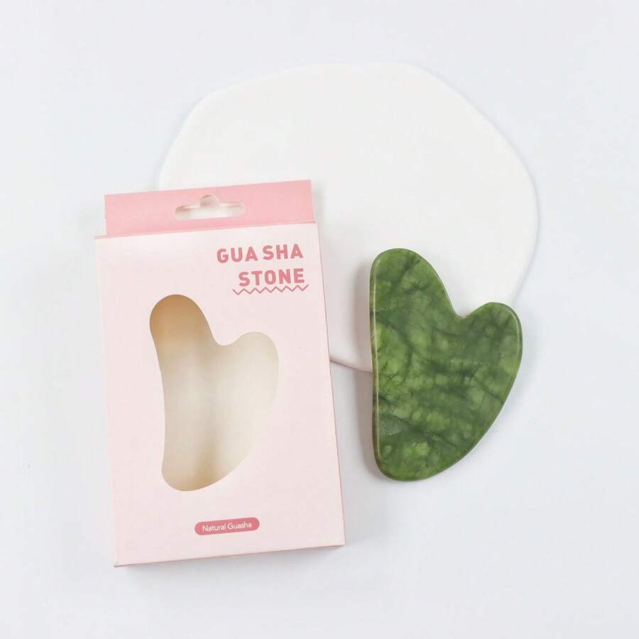 1pc Natural Xiuyan Jade Stone Green Gua Sha Scraping Facial Tool|Premium Massage Tool With Luxurious Gift Box,Traditional Chinese Beauty & Wellness Device,Ideal For Comprehensive Facial Care And Body Relaxation.Beauty Tools. Skincare Enthusiasts - Multicolor - View 1