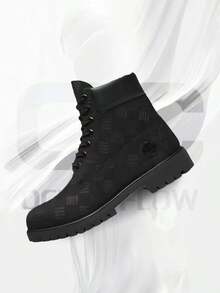Timberland 6" Premium Waterproof Boot Black Debossed Print– Men's Lifestyle Sneakers – Shoes For Man -Vintage-Spring & Summer-Inspired Running Shoes, Shock-Absorbing Comfort, Gym To Streetwear Casual Wear-Mother's Day Gifts-Father's Day Gift–TB0A2P6WA5K - 黑色 - 查看 1