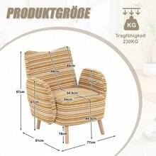 Living Room Chairs - Mustard Yellow + Boucle - View 5