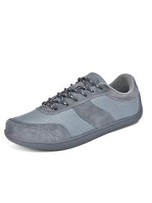 ERGOBIO 1 Pair Wide Width 4E Round Toe Minimalist Casual Barefoot Sneakers For Men - Grey - View 4