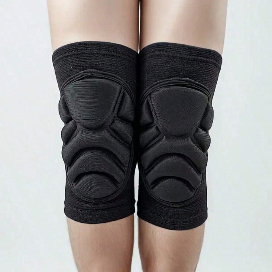 Dicke Schaumstoff Knieschoner, Unisex, geeignet für Basketball, Volleyball, Fußball, Wandern, Radfahren und andere Sportarten - Schwarz - Übersicht 1