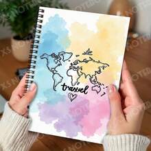 1 Stück Aquarell Weltkarte Spiralbindung Notizbuch, minimalistisch aber künstlerisch. Ein hilfreicher Begleiter für Arbeit, Studium und Schule. Geeignet als Abschluss-, Geburtstaggeschenk. Kann für Journaling, tägliche Planung und Notizen verwendet werden. Eine Geschenkwahl, die Praktikabilität und Ästhetik kombiniert! - J - Übersicht 3