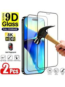 2pcs - Ultra-Clear Tempered Glass Screen Protector, Compatible With IPhone 17 Pro Max/17/16 Pro Max/16 Pro/16 Plus/16E/16/15 Pro Max/14 Pro/13/12 Mini/11/Xs Max/XR Series. High Quality, Full Coverage, Anti-Fingerprint, Anti-Drop, Anti-Scratch, 9H+ Hardness, Compatible With Phone Cases. - Clear - View 22