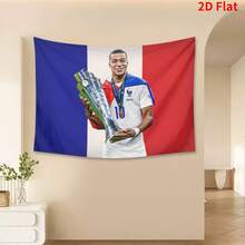 Mbappé Kylian USA Tapestry French Flag Banner - Reals Madrid Fans Merengues Liga Champions Soccer Durable Indoor Or Outdoor Football Soccer - pink 1pc - View 3