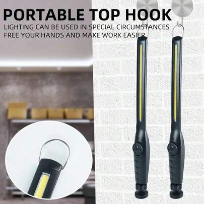 多功能COB磁性维修工作灯，LED红色警示灯，高亮手电筒，汽车维修工作灯