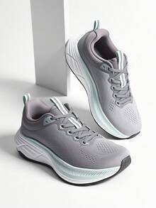 Zapatos de running, caminata y tenis ActiveBreeze para hombres - Zapatillas cómodas y acolchadas para entrenamientos en el gimnasio y correr - Gris - Ver 1