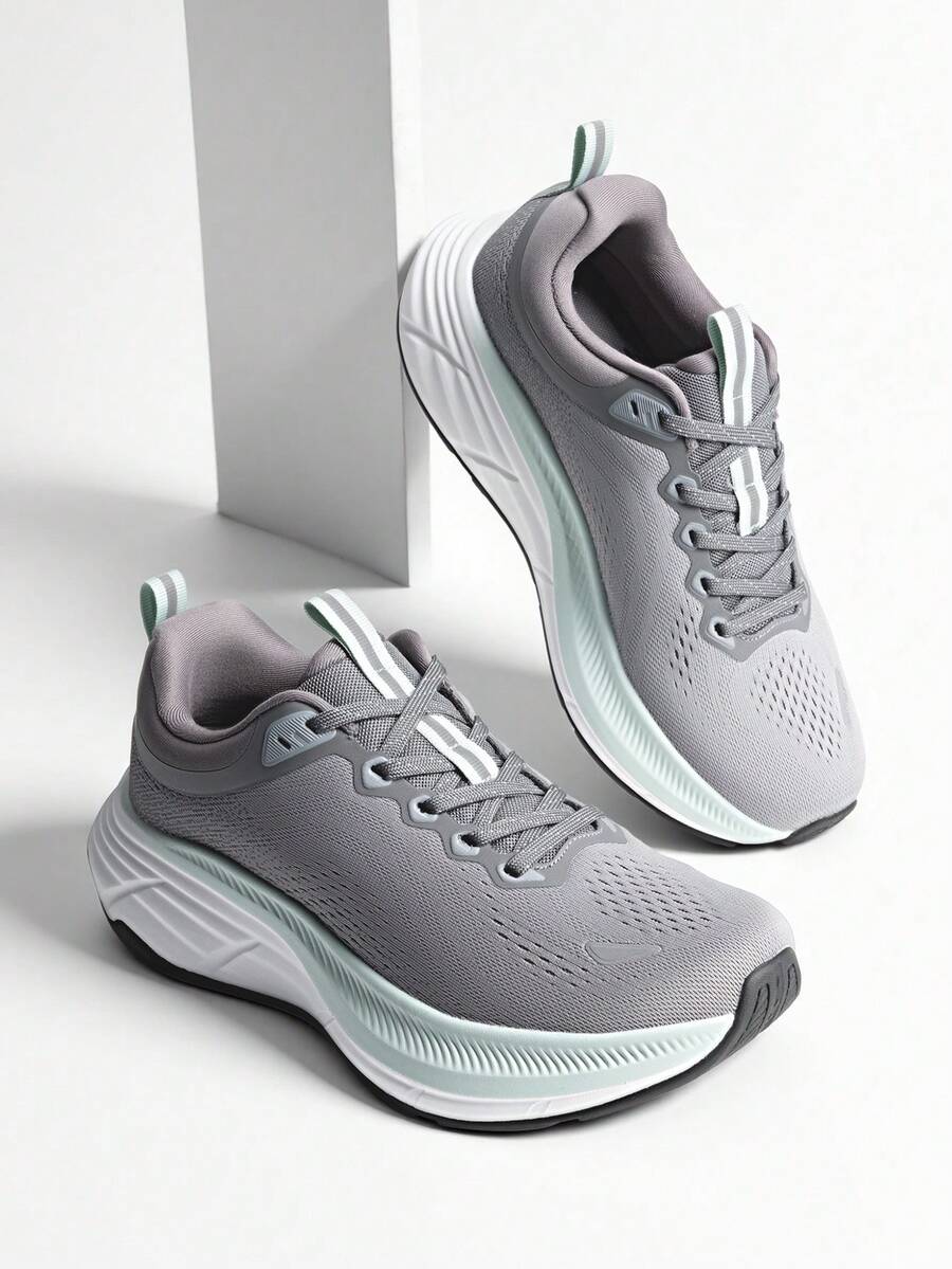 Zapatos de running, caminata y tenis ActiveBreeze para hombres - Zapatillas cómodas y acolchadas para entrenamientos en el gimnasio y correr - Gris - Ver 1