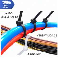 Jogo 300 Abraçadeiras Nylon 3.6 x 250mm  Qualidade Garantida Cintas Plásticas Resistente Enforca Gato Premium Multiuso - KIT 200 UNIDADES - Visão 6
