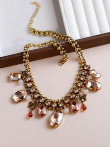 1pc Korean Collarbone Chain, New Fashion Crystal Pendant Necklace For Women - Necklace - View 4