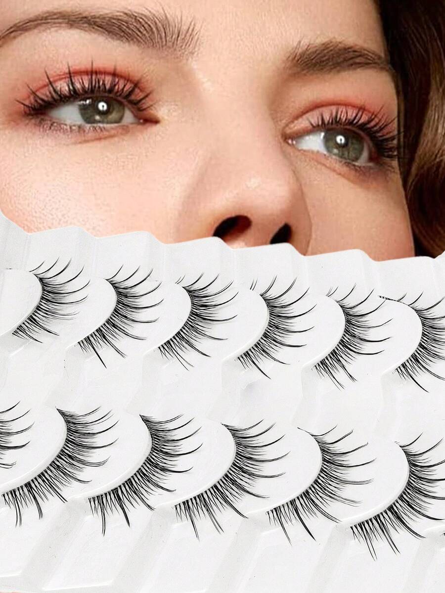7对漫画风格假睫毛，自然浓密型，纤细轻盈，适合日常佩戴，旅行必备 - 尖尾漫畫款 - 查看 1