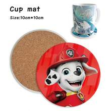 1pc Paw Patrol Dog Cartoon Coaster, Ceramic Absorbent Cup Mat, Round Non-Slip Drink Coaster Gift - Multicolor - View 4