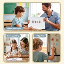 Joyreal Magnetic Alphabet Set, Includes Magnetic Board, Neutral Magnetic Letters, Suitable For Refrigerators And Classrooms, Foam ABC Magnets, Ideal For Children's Learning, Children's Toy Gift. - Multicolor - View 9
