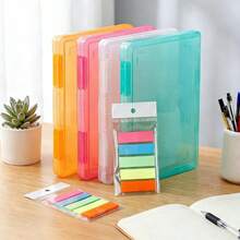 1 szt. Przezroczysty, pomarańczowy folder A4, wielofunkcyjne pudełko na dokumenty, plastikowe pudełko do przechowywania dokumentów, certyfikatów, instrukcji, organizer na książki/papier do biura/ucznia, niezbędny dodatek do domu na Eid/Ramadan - Wielokolorowy 2 - Zobacz 9