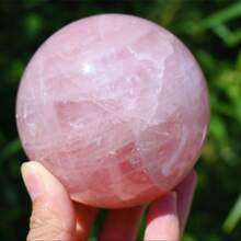 1pc Rose Quartz Ball, High Quality Crystal Ball, Perfect Collectible Crystal, Home Decor, Crystal Gift, DIY Craft - Pink - View 5
