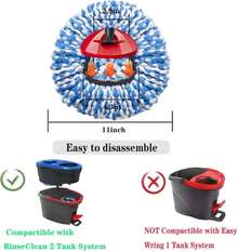 3 Pack Mop Replace Heads Compatible For OCeda, Spin Mop Refill Head Replacement For RinseClean 2-Tank System - Fluffy Microfiber, Machine Washable And Easy To Replace - ColorA - View 2