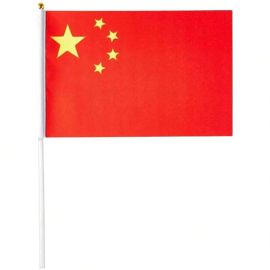 Bandera de Mano, MXCDF-000, 1Pza, China, 14x21cm, Tela Poliéster, Asta Plástico. - Multicolor - Ver 1