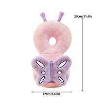 升级版婴儿防摔枕，加厚加宽幼儿防护垫，婴儿头部保护枕，适合爬行和学步宝宝，可调节头部保护垫，透气头部保护垫，防摔枕，婴幼儿学步用品，升级加厚卡通蝴蝶图案防摔头垫 - 粉紅色蝴蝶 - 查看 5