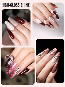 YOKEFELLOW 10毫升凝胶指甲油套装，包含灰裸色、酒红色、半永久指甲油、裸色指甲油、可卸UV/LED指甲油、自然裸色、杏色指甲油套装、可卸UV/LED美甲油、沙龙DIY指甲油，女士礼物 - 彩色 - 查看 4