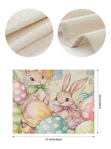 1 pezzo Runner da tavolo con motivo coniglietto di Pasqua, runner da tavolo con motivo uova di Pasqua, decorazione casa di Pasqua, 1 pezzo runner da tavolo, 4 pezzi sottopiatti, 1 pezzo federa, 3 prodotti disponibili, decorazioni per la casa per interni/esterni, forniture per feste, decorazione per la stanza. Adatto per decorazione casa e cucina di Pasqua e decorazione per eventi e feste. - Multicolore - Visualizzare 7