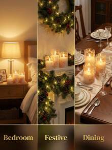 1/3pcs Flameless Flickering Candles With Remote Control And Timer, Suitable For Home Gatherings, Table Centerpiece Decor, Holiday Decoration - Pink - View 4
