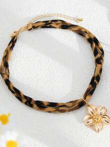 1件装女士时尚高端豹纹秋冬系列吊坠项链，复古风格金属项链，适合日常佩戴和聚会场合 - 彩色 - 查看 6