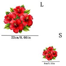 1片/2片/3片装鲜艳红色花朵热转印贴片，持久耐用，适用于DIY T恤、连帽衫、牛仔裤、卫衣、背包、夹克、手提包、枕头等。 - 3PCS-S - 查看 4