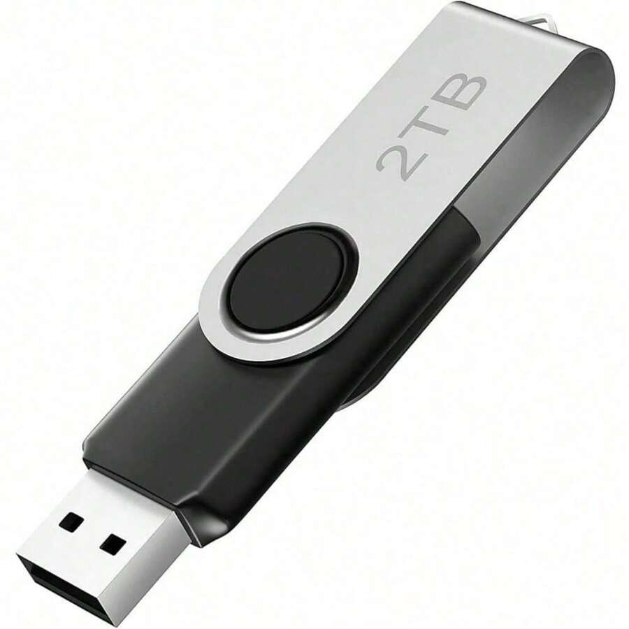 2TB USB Flash Drives External USB Hard Drive 2TB Portable USB Slim External Compatible With PC, Laptop And - 黑色 - 查看 1
