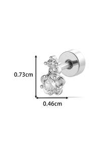 Toppiercing 1件装多功能微镶锆石花朵不锈钢耳钉 - 彩色 - 查看 3