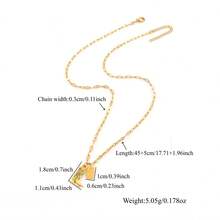 1 pieza Nuevo colgante de bota de vaquero occidental rectangular dorado de acero inoxidable con cadena de labios para mujeres - Amarillo Oro - Ver 2