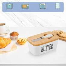 Ceramic Airtight Butter & Cheese Keeper With Lid | Multi-Use Kitchen Storage Dish To Lock In Freshness & Isolate Odours | Easy-Clean Modern Design - A - View 5