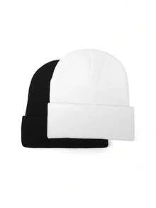 1/2pcs Casual Men Embroidered Scarf Knitted Beanie, Women's Fashion Street Ski Hat, Warm And Versatile Cold Weather Cap, Loose Fit - Multicolor - View 5