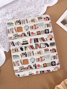 艺术书架插画手绘平板电脑保护套，适用于 10 代/11 代/10.2 英寸/10.5 英寸/Air4/Air5/10.9 英寸/Pro11/Air 11 英寸 (M2)-2024/Pro 11 英寸 (M4)-2024/Air 11 英寸 (M3) 2025/(A16) 11 英寸第 11 代 2025/Mini6/Mini7/Air1/Air2/9.7/Tab A8 10.5 英寸 2022，简约/创意/独特设计，内置笔槽，三折支架，磁吸式睡眠/唤醒功能。 - 彩色 - 查看 3