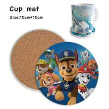 1pc Paw Patrol Dog Cartoon Coaster, Ceramic Absorbent Cup Mat, Round Non-Slip Drink Coaster Gift - Multicolor - View 11