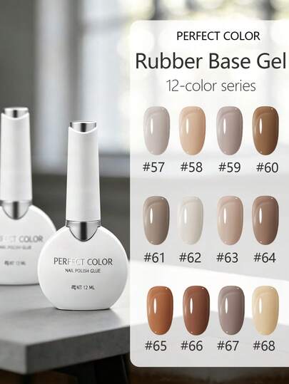 12毫升指甲底胶，透明橡胶底胶，用于强化/打造/增强/加固指甲，持久纤维保护，可卸除，UV/LED光疗适用，适合薄弱指甲，推荐使用，完美色彩。