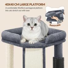 HEXCELEN Cat Tree For Indoor Cats, 48 Cm Cats Tower With Cat Scratching Post, Large Pentagonal Top Platform, One-Piece Scratching Board, Grooming Post - Dark Grey - View 5