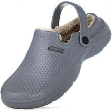 ¡RecomendadoZuecos forrados para hombre y mujer, impermeables para invierno, zapatos de jardín, antideslizantes, para casa o casa, para interiores y exteriores, con forro polar suave¡Top de Temporada - Rojo - Ver 1