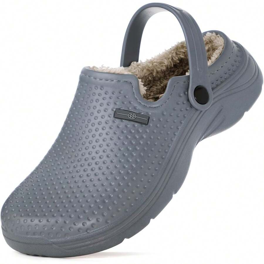 ¡RecomendadoZuecos forrados para hombre y mujer, impermeables para invierno, zapatos de jardín, antideslizantes, para casa o casa, para interiores y exteriores, con forro polar suave¡Top de Temporada - Rojo - Ver 1