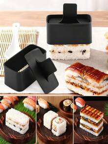 1套/2件/3件装饭团压模套装，含不锈钢午餐肉切片器和饭勺，饭团制作压模，不粘涂层，寿司模具，午餐肉切片器，水果切片器，饭团模具，寿司饭团制作器，饭团午餐肉饭团模具，饭团压模，不粘饭团模具，寿司压模，适用于家庭DIY制作饭团、便当、DIY寿司，适合制作饭团、寿司、饭团、寿司饭糕等，厨房工具，适合制作饭团、寿司、饭团等。 - 彩色 - 查看 3