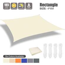 1 Set Large Sun Shade Sail Rectangle Waterproof 98% UV Block For Patios Garden Swimming Pool Outdoor Camping With Installation Steel Cables - Multicolor - View 4