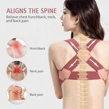 Back Support Posture Correctors Suitable For Men And Women In Autumn And Winter, Shoulder Straighteners, Adjustable Full Back Support, Upper And Lower Back Relief - Scoliosis, Hunchback, Hump, Thoracic Spine, Spinal Correctors Exercise Waist Belt Suitable For Workout Home Sports And Walk - 黑色 - 查看 2