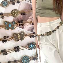1 chiếc thắt lưng tua rua nhiều lớp phong cách cao bồi miền Tây Bohemian - Phong cách Mỹ Y2K sang trọng cổ điển, được trang trí bằng hạt ngọc lam và tua rua đính hạt, phụ kiện eo thời trang, mộng mơ đậm chất đồng quê, phù hợp cho các lễ hội âm nhạc, kỳ nghỉ, bãi biển và trang phục thường ngày. - Nhiều màu - Xem 9