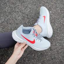 Nike Revolution 6 Women's Casual Breathable Running Shoes - Grey - View 2