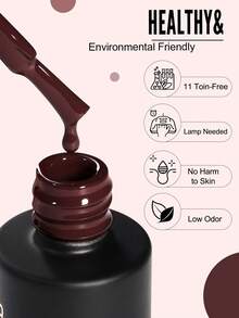 YOKEFELLOW 10毫升凝胶指甲油套装，包含灰裸色、酒红色、半永久指甲油、裸色指甲油、可卸UV/LED指甲油、自然裸色、杏色指甲油套装、可卸UV/LED美甲油、沙龙DIY指甲油，女士礼物 - 彩色 - 查看 5