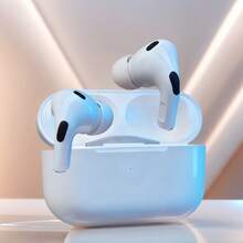 无线耳塞，真无线蓝牙耳机 - 兼容苹果和安卓系统，内置麦克风，防汗，白色 - 彩色 - 查看 2