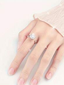 1 Chiếc nhẫn giảm lo âu vui nhộn - Xoay được để giảm căng thẳng, kích thước có thể điều chỉnh, thiết kế hở, đính đá Cubic Zirconia, thích hợp cho phụ nữ đeo hàng ngày. - Bạc - Xem 9