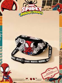 Marvel 1个漫威官方授权蜘蛛侠图案腰包，多功能斜挎包，男童休闲单肩包，轻便可调节肩带胸包，卡通零钱包，臀包，适合男孩、年轻粉丝、学生，完美适用于日常上学、户外玩耍、主题公园游玩、假期旅行、运动。 - 彩色 - 查看 13
