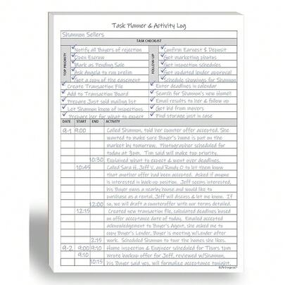 Task Planner & Activity Log Notepad – 60 Page Undated Daily & Hourly Planning Pad, To-Do List, Checklist, Track Time & Tasks, ADHD Tracker – Organize Workday, Boost Productivity – 8.5 X 11 Tear Sheets