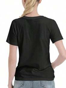 Womens Tuxedo White Funny T-Shirt, 220g Pure, Casual Crew Neck, Great For Weekend Road Trips And Social Outings. - Black - View 4