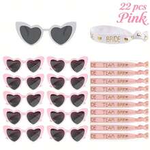 22件/包伴娘求婚礼物单身派对眼镜新娘派对头饰套装，婚礼单身派对配饰 - 彩色 - 查看 1