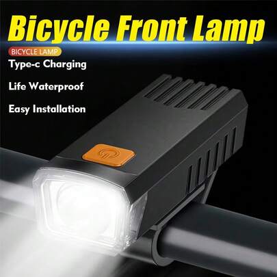 Rechargeable Bicycle Front Light, Waterproof Mountain Bike Light For Night Riding